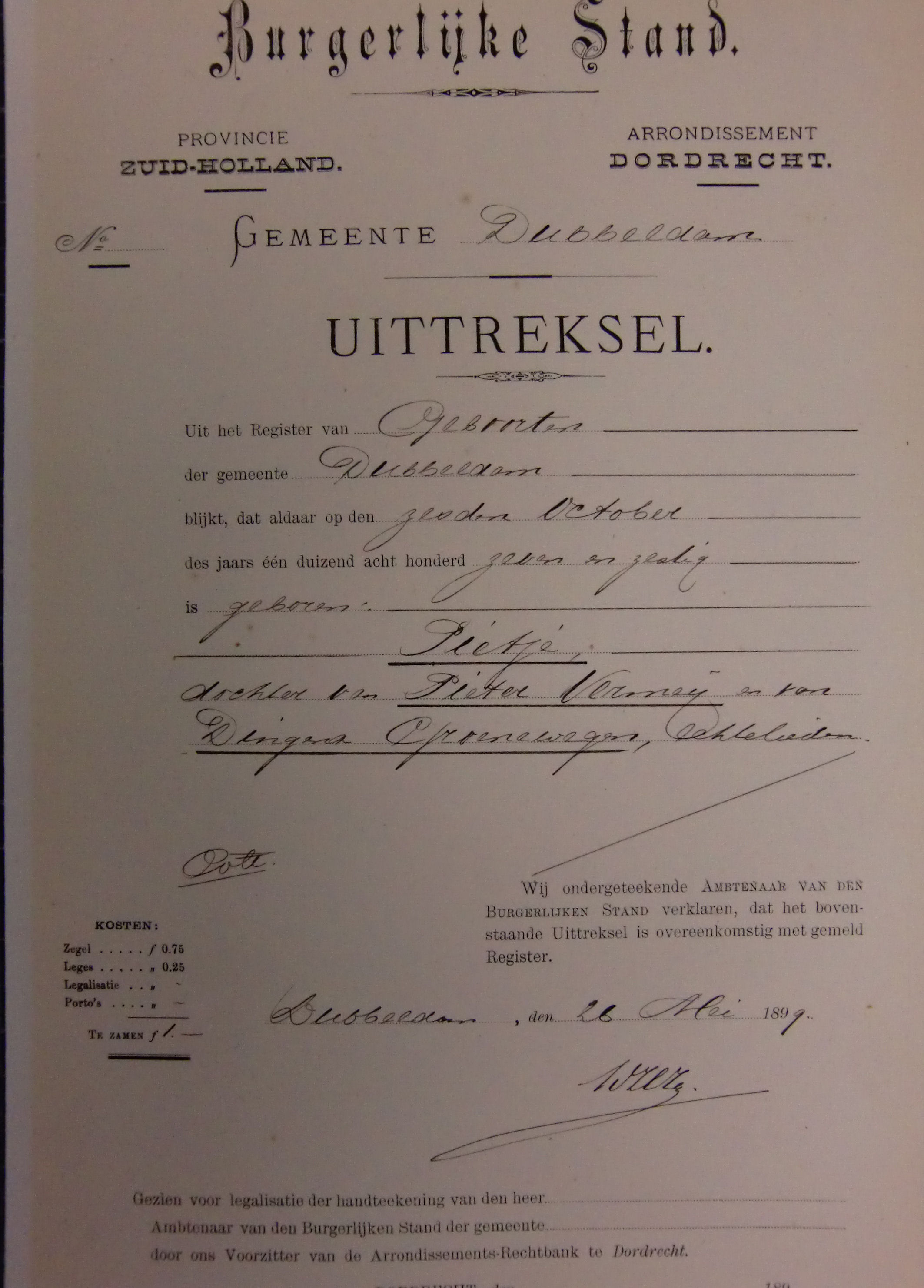 geb. akte Pietje Vermeij 1867