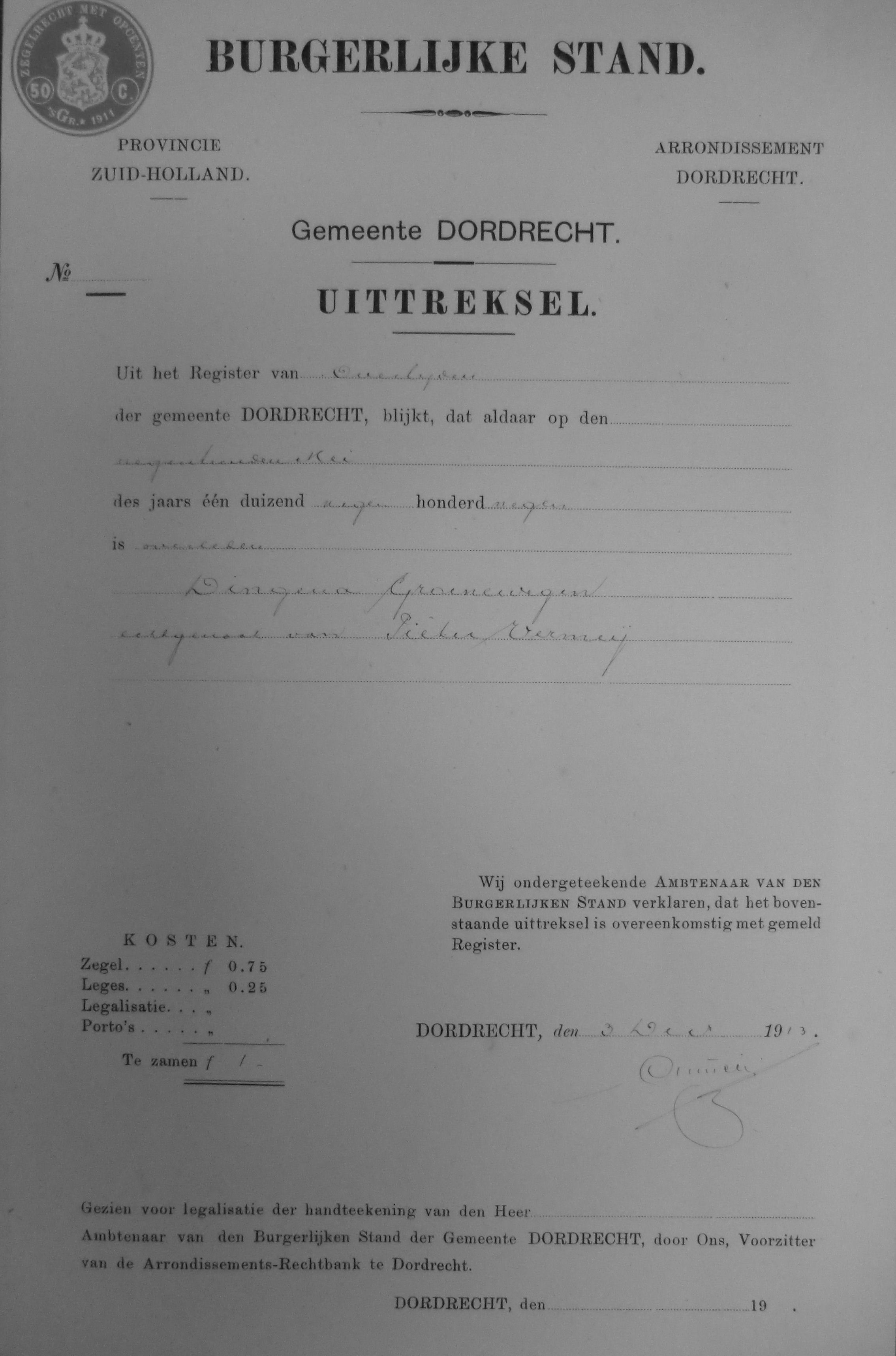 overlijdensakte Dingena Groenewegen